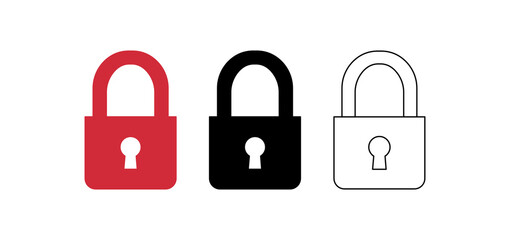 Lock icon. Flat design style. Symbol, logo illustration. Different style icons set. Vector graphics