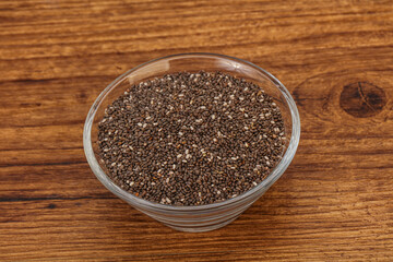 Seasoning chia seeds in the bowl