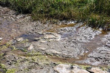 contaminated water flowing through the ground