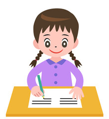 勉強する女の子