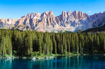 Italian Dolomites and Carezza Lake
