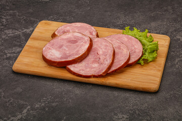 Slices of pork meat ham