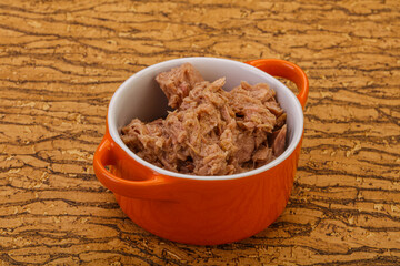 Canned tuna fillet for salad