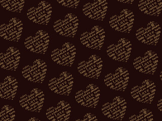 ハート欧文シームレスパターン（ラッピング、デコレーションペーパー）