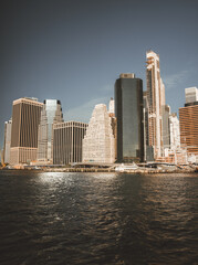 city skyline downtown New York panorama ocean 