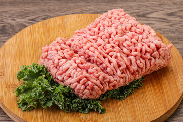 Raw pork minced meat for cooking