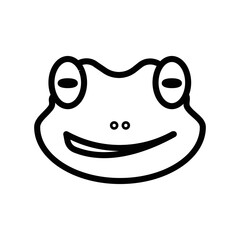 line icon symbol emoticon frog face feeling cool vector illustration