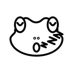 line icon symbol emoticon sleeping frog face