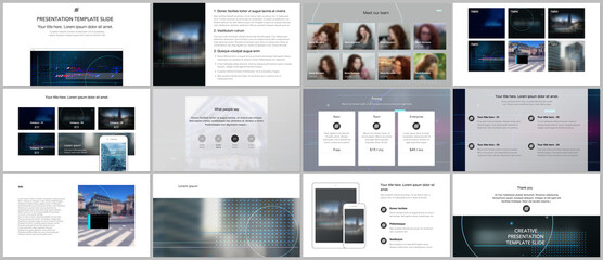 Vector templates for website design, presentations, portfolio. Templates for trendy technology design modern electro music presentation slides, flyer, leaflet, brochure cover, annual report.