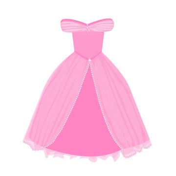 vector image of pink princess dress for little girl