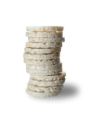 Stack of rice cakes isolated on white background