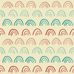 Hand Drawn Colorful Scribbles Seamless Pattern