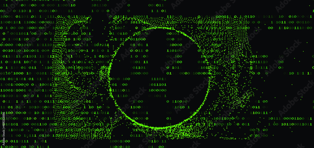 Aufkleber Texture composed by a sequence of zero and one number. Abstract futuristic cyberspace with binary code, matrix background with digits.