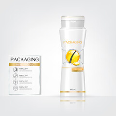 Packaging products Hair Care design, shampoo bottle templates on White background