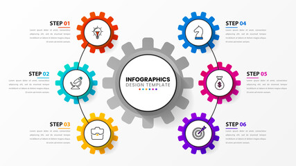 Infographic design template. Creative concept with 6 steps