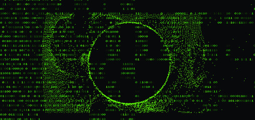 Texture composed by a sequence of zero and one number. Abstract futuristic cyberspace with binary code, matrix background with digits.