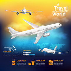 Airplane Vector Concept Travel around the World