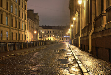 Fototapeta na wymiar Mysticism of the night of St. Petersburg