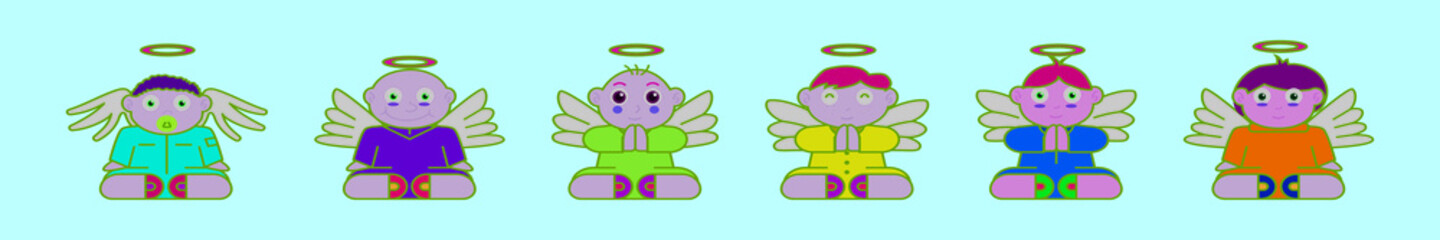 set of baptism cartoon icon design template with various models. vector illustration isolated on blue background