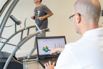 analysis of a patient's running on a treadmill