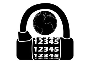 El planeta Tierra con un candado de alta seguridad © Gabrieuskal