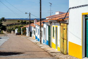 Traditional houses in rural village called Vila Fernando in Alentejo, Portugal