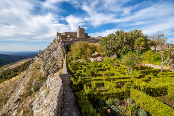 Fototapeta na wymiar Amazing castle on top of the rock in Marvao, Alentejo, Portugal