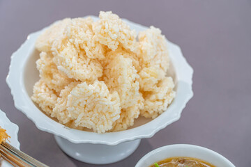 Thai Rice Cracker in dish.