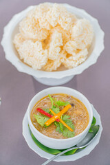 Thai Rice Cracker in dish.