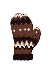 Brown mitten textured illustration