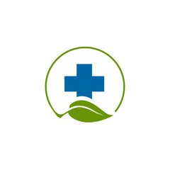 Obraz premium Medical and health care logo design with cross icon template