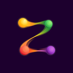 Z letter logo with colorful spheres or dots and connecting lines.