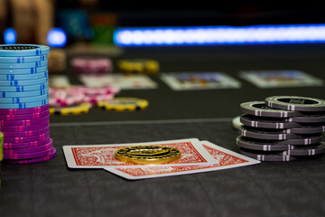 Poker cards at the casino