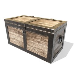 Old Wooden Chest 3d Illustration