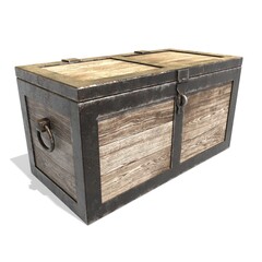 Old Wooden Chest 3d Illustration