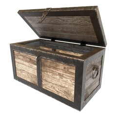 Old Wooden Chest 3d Illustration