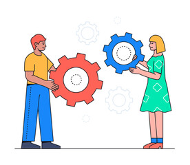 Business solutions - colorful flat design style illustration