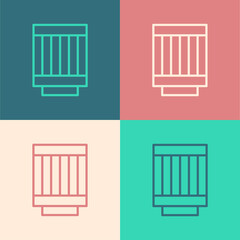 Pop art line Car air filter icon isolated on color background. Automobile repair service symbol. Vector.