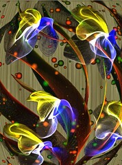 3d fractal illustration.Abstract in bright color on an abstract colored background.