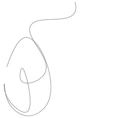 Easter egg icon continuous line drawing, vector illustra