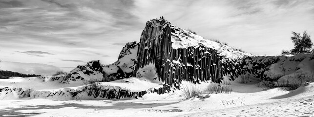 Rock organ pipes in winter time