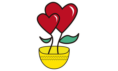 Heart-shaped plant planted in a pot