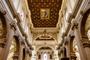 Rich decorated interior of the Lecce cathedral in Lecce, Apulia, Italy - Europe