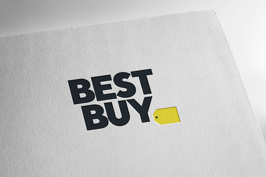 best buy logo editorial illustrative, on screen