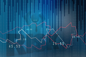 2d rendering Stock market online business concept. business Graph 