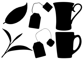 Mug and tea bag with tea leaf included.