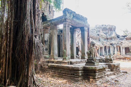 building detail at the ancient ruins of Angkor Wat