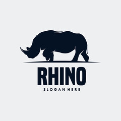 Simple minimalistic modern professional logo design rhino vector