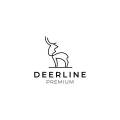 outline deer line art logo vector icon