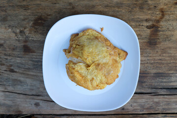 omelette, omelet or deep fried egg and rice